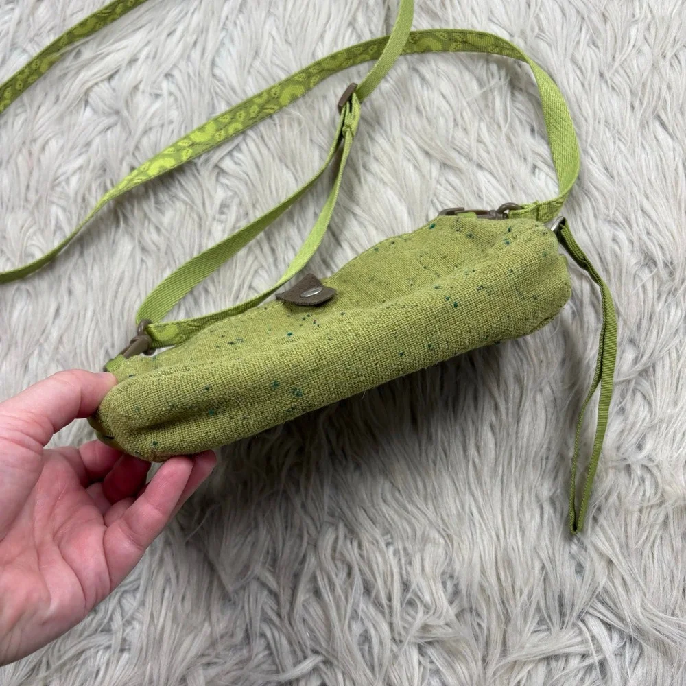 Keen Green Tweed Mini Organizer Crossbody Bag Travel Dopamine Casual Artsy
